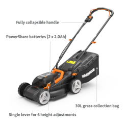 Worx 40V WG779E.2 Cordless Lawn Mower - 34cm 12 Worx 40V WG779E.2 Cordless Lawn Mower - 34cm -Garantia Store 13326411 1834944645706683