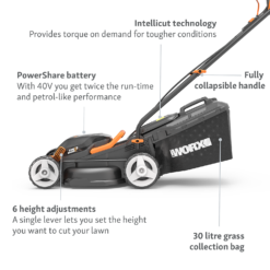 WORX 40V WG779E.1 Cordless Lawn Mower - 34cm 12 WORX 40V WG779E.1 Cordless Lawn Mower - 34cm -Garantia Store 13326413 2294944673153362