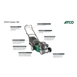 Atco 123ccc Classic 16S Petrol Lawn Mower - 41cm 14 Atco 123ccc Classic 16S Petrol Lawn Mower - 41cm -Garantia Store 13483563 1084929328984659
