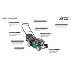 Atco 139cc Classic 18S Petrol Lawn Mower - 46cm 14 Atco 139cc Classic 18S Petrol Lawn Mower - 46cm -Garantia Store 13483565 1664929335782785