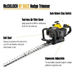 McCulloch HT5622 Petrol Hedge Trimmer -Garantia Store 13524822 1964936893562440