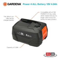 GARDENA Power 4 ALL Battery 18V 4.0Ah -Garantia Store 13524834 1234936345056117